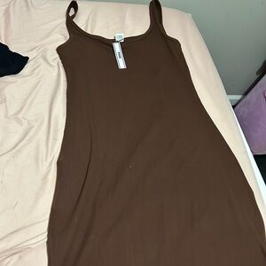 PINK Victoria's Secret Brown Bodycon Midi Dress